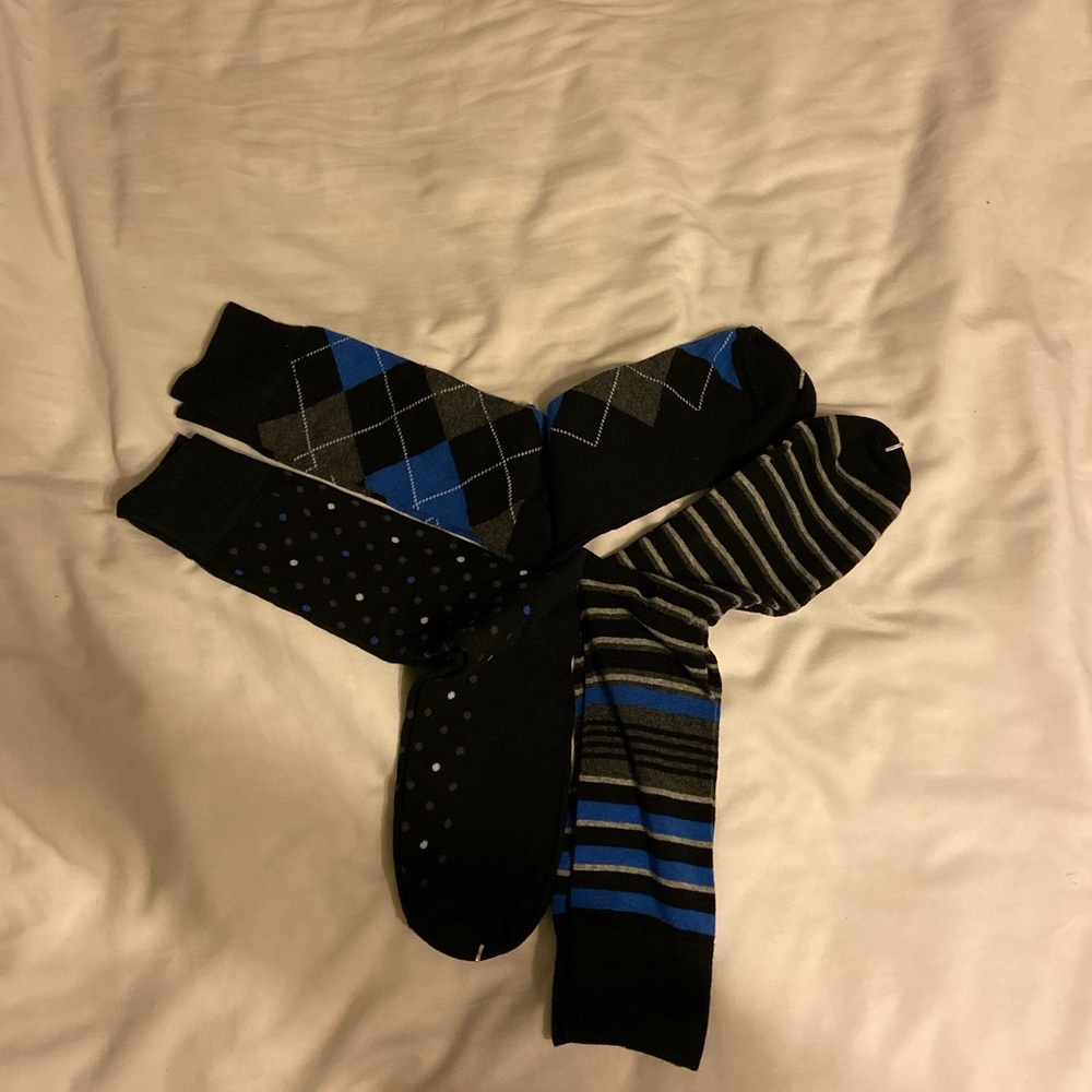 Black and Blue Dress Socks (3 pack)